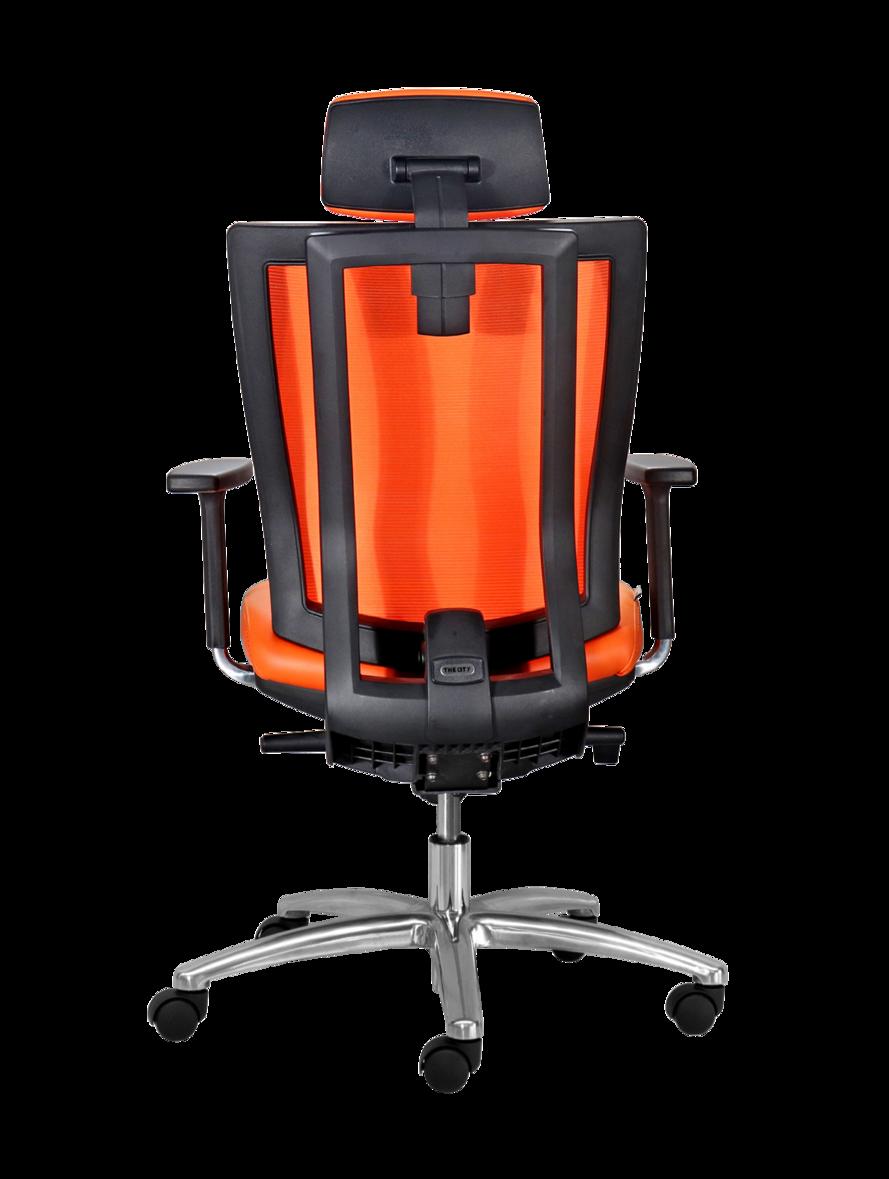 Lưng lưới thoáng khí với khung đàn hồi — giữ lưng mát và đúng tư thế.