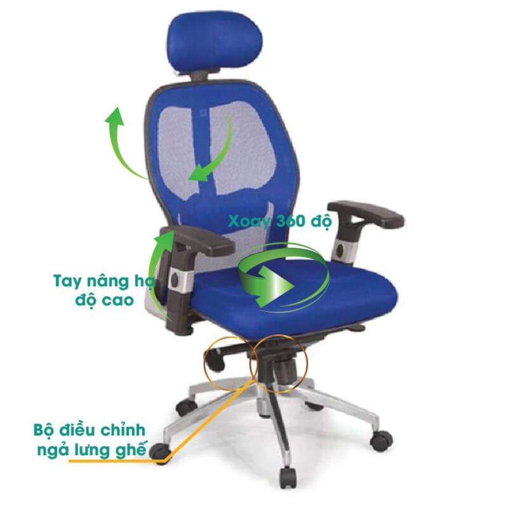 Piston khí nén mạ chrome cao cấp giúp ghế chịu lực và vận hành mượt mà.