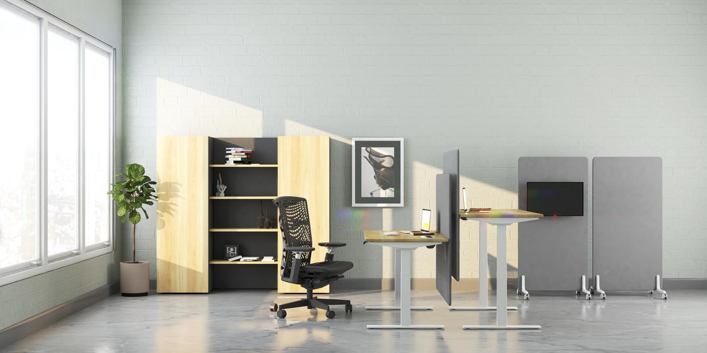 Bàn T+ — linh hoạt giữa ngồi và đứng, phù hợp cho văn phòng tại nhà và công sở.