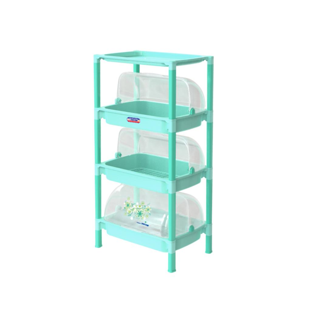 Kệ nắp nhỏ 3 ngăn No.379/3 — gọn gàng, nắp riêng giữ vệ sinh.