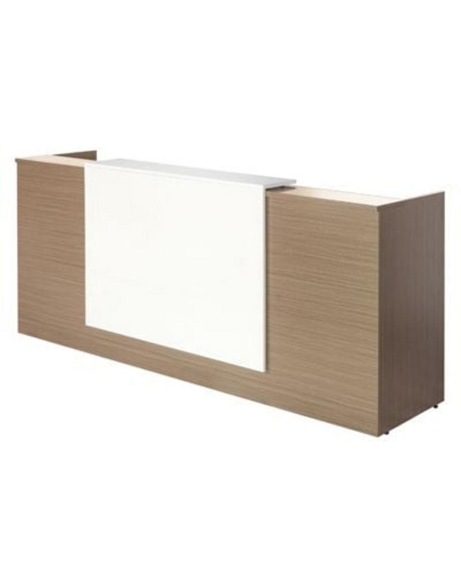 Hình ảnh nổi bật Quầy lễ tân QLT01 với thiết kế hiện đại và chất liệu Melamine bền đẹp.