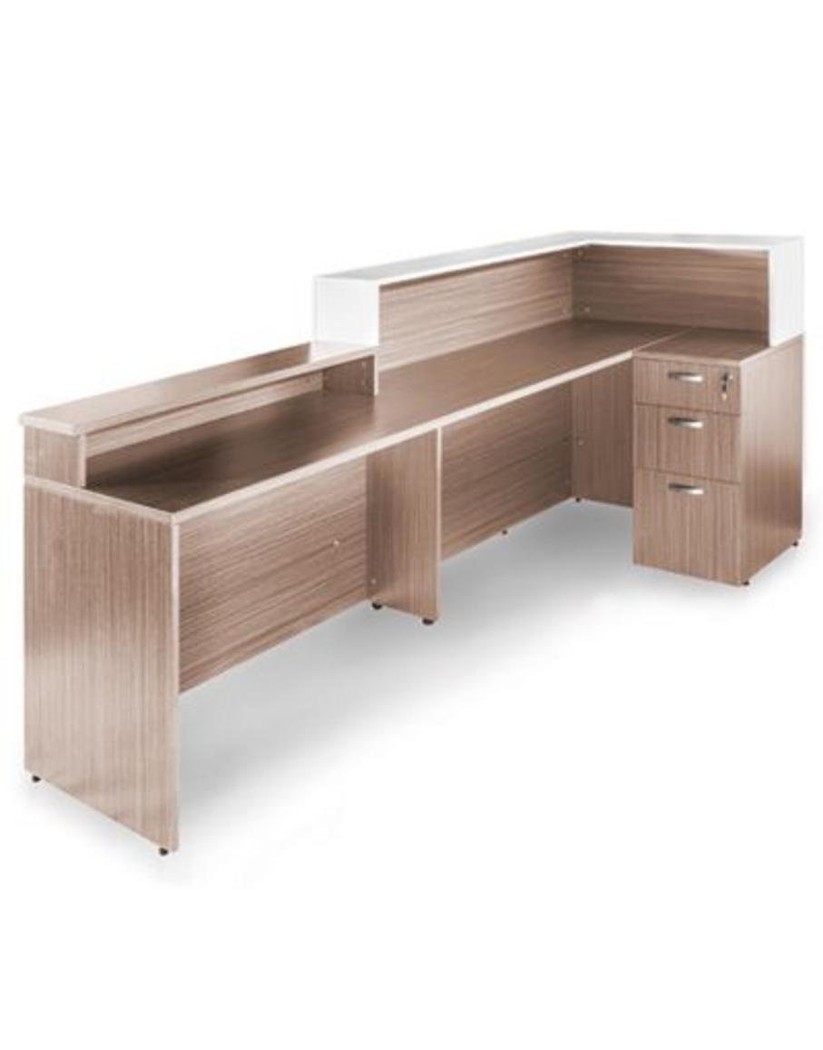 Quầy lễ tân QLT02 với thiết kế sang trọng, phù hợp cho mọi không gian văn phòng hiện đại.