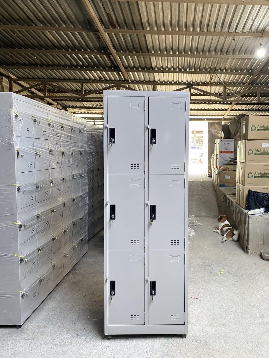 Hero image: Tủ locker 6C2K trong phòng gửi đồ công ty — hiện thị kích thước và ứng dụng thực tế.