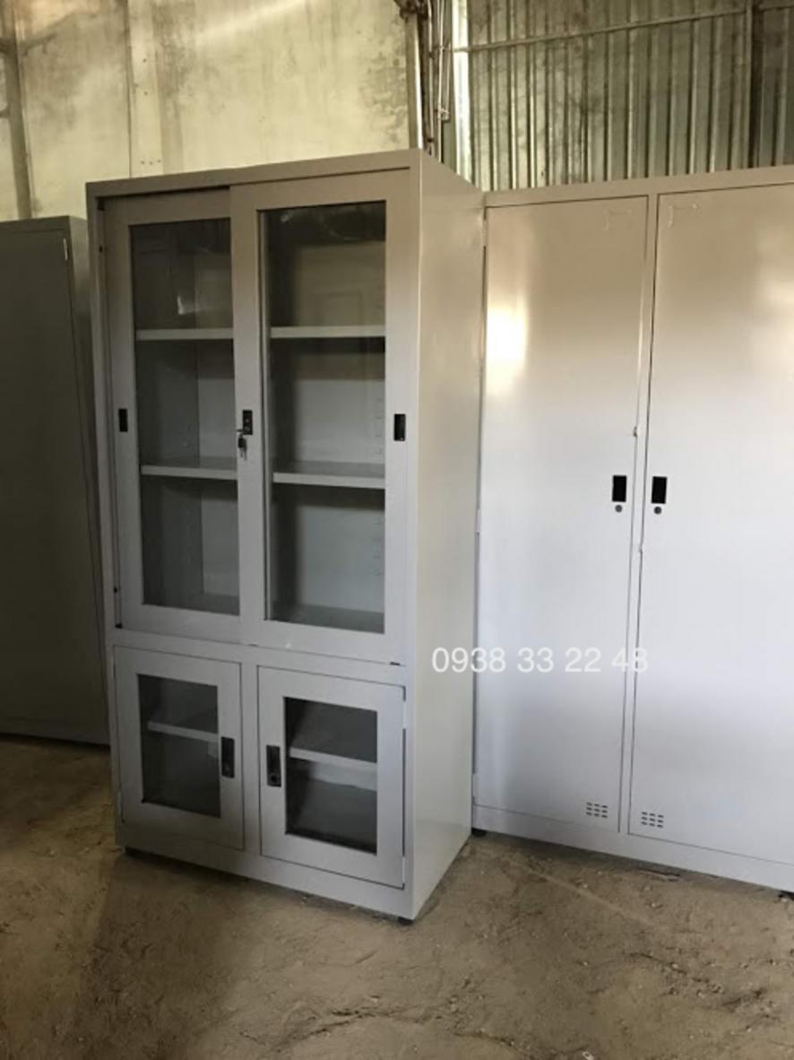 Tủ sắt 4 cửa kính 2L2M-4CK — giải pháp lưu trữ chuyên nghiệp cho văn phòng.