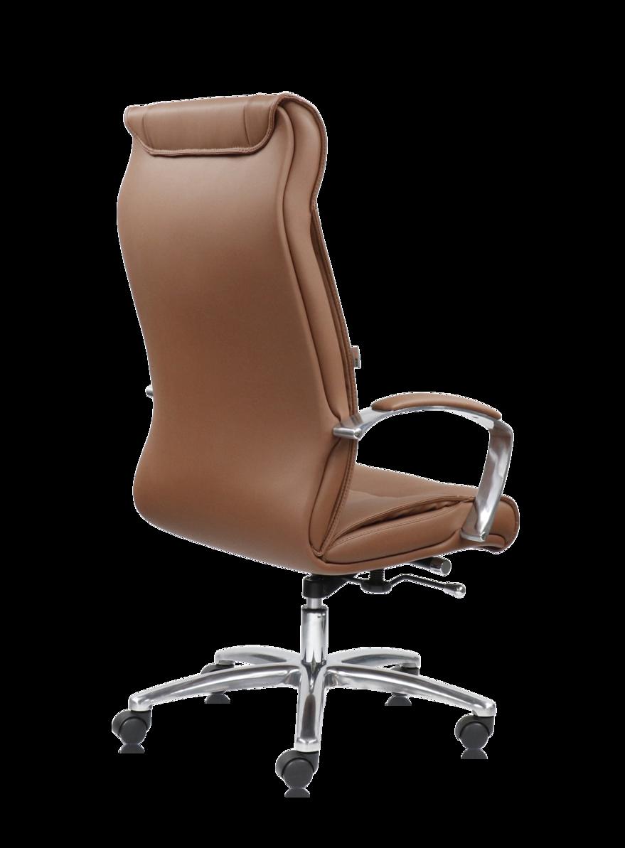 Tựa lưng cao ergonomic với hỗ trợ thắt lưng tích hợp, giảm mỏi sau giờ làm việc dài.