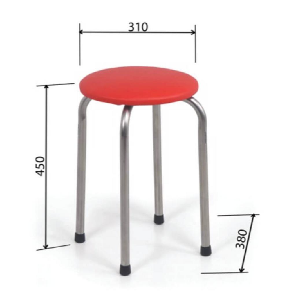 Hình ảnh chi tiết khung inox sáng bóng mang lại độ bền cho Ghế đôn D04-IN.