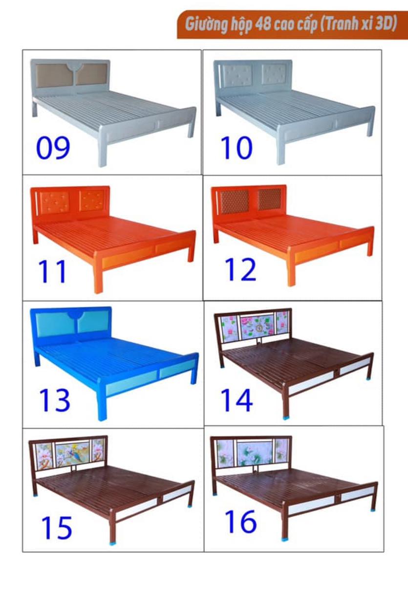 Khung sắt hộp dày 1.3mm chắc chắn, tạo sự bền bỉ và an toàn cho giường.