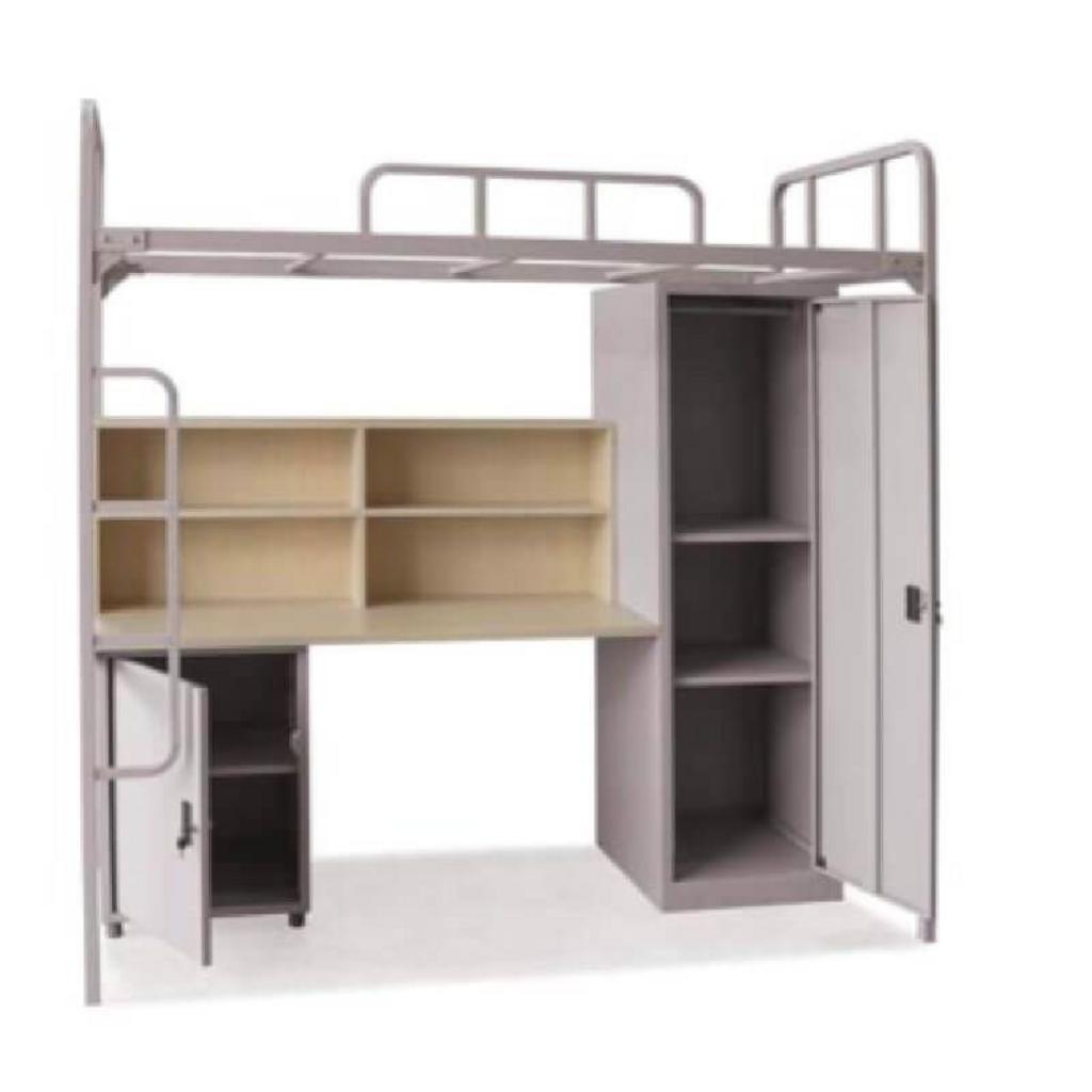 Khung sắt sơn tĩnh điện màu ghi với các kích thước ống hộp chuẩn giúp giường vững chắc và bền lâu.