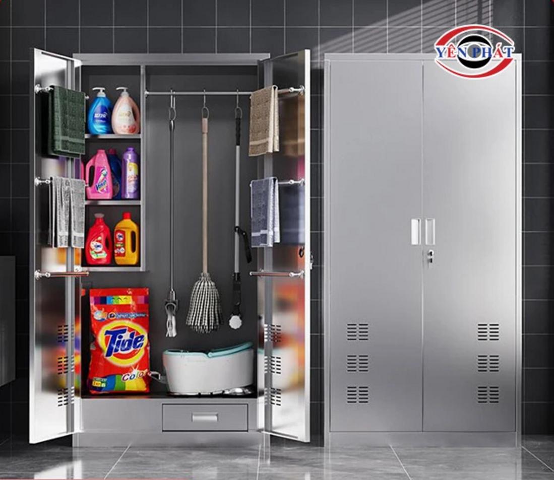 Kích thước chuẩn 1830x915x450 mm với 2 khoang và 5 ngăn giúp phân loại dụng cụ nhanh và gọn.