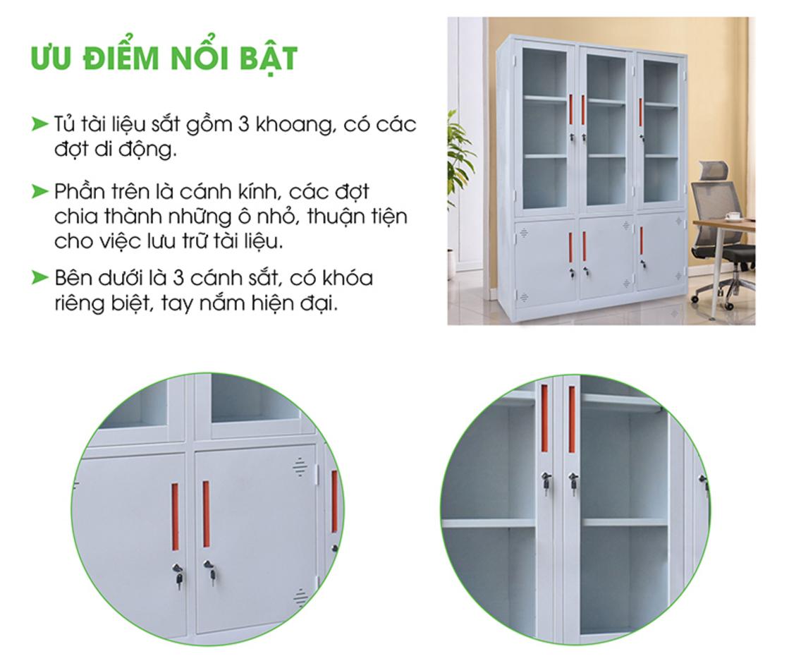 Tủ lùa TL03B với kích thước chuẩn phù hợp mọi không gian văn phòng.