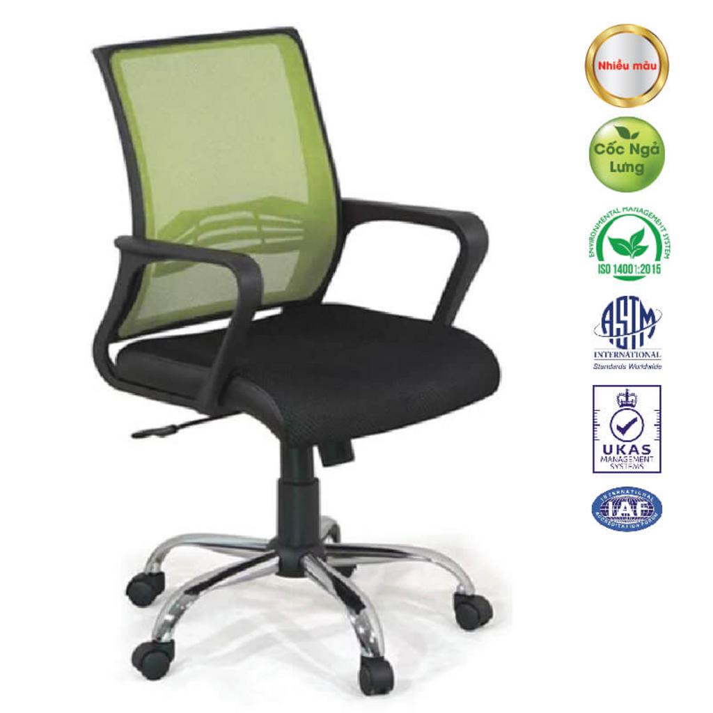 Lưng ghế lưới thoáng khí giúp chống nóng và tăng sự dễ chịu khi ngồi làm việc lâu dài.