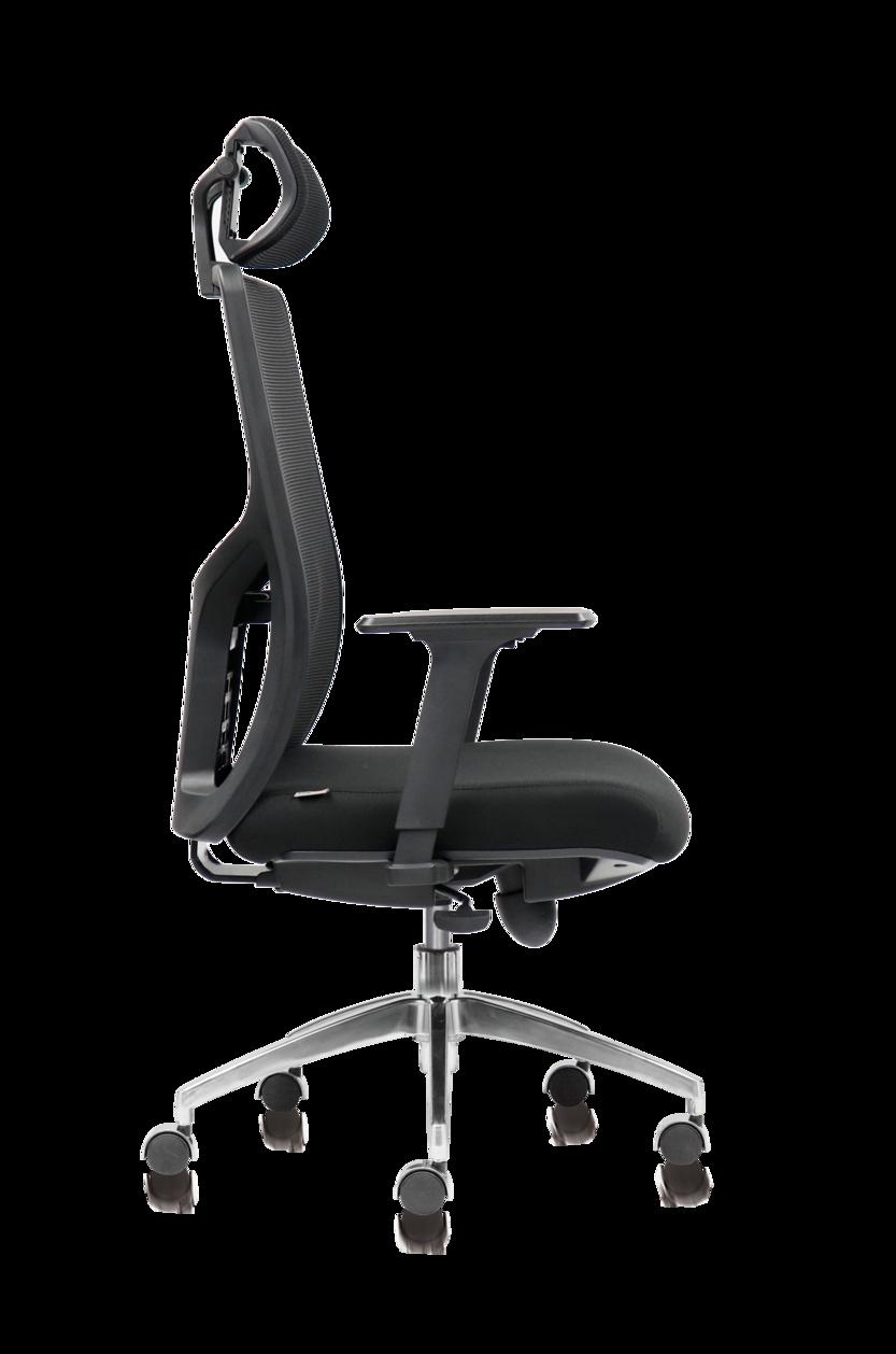 Lưng lưới thoáng khí kết hợp bộ hỗ trợ thắt lưng điều chỉnh.