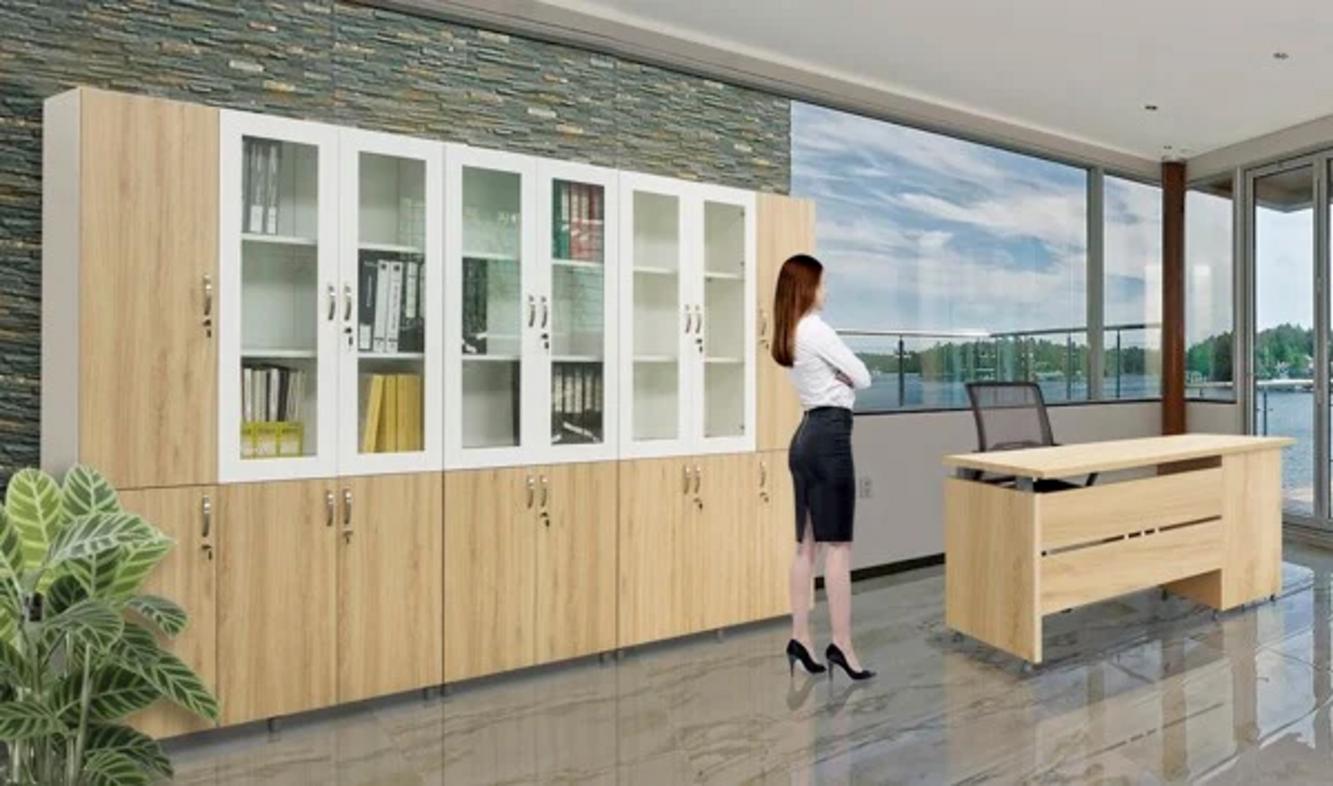 Cánh gỗ MFC phủ melamine bảo vệ tủ khỏi ẩm mốc và trầy xước.
