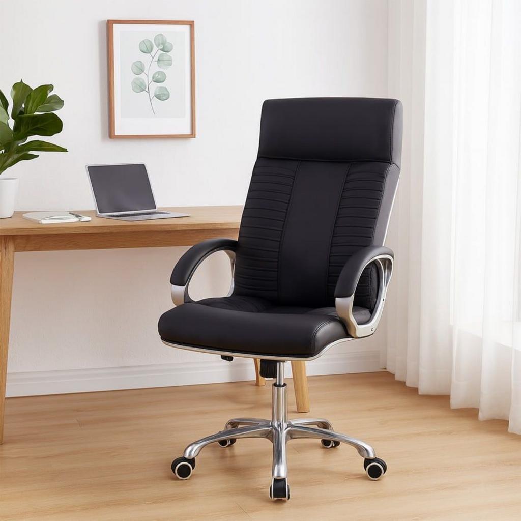 Nệm bọc da PU cao cấp êm ái và sang trọng, dễ dàng vệ sinh.