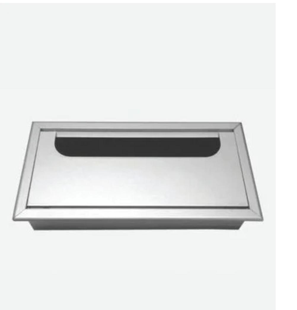 Cận cảnh cơ chế nắp lật 1 chiều của Nắp mặt bàn NMB 01, thể hiện sự vận hành mượt mà và an toàn.