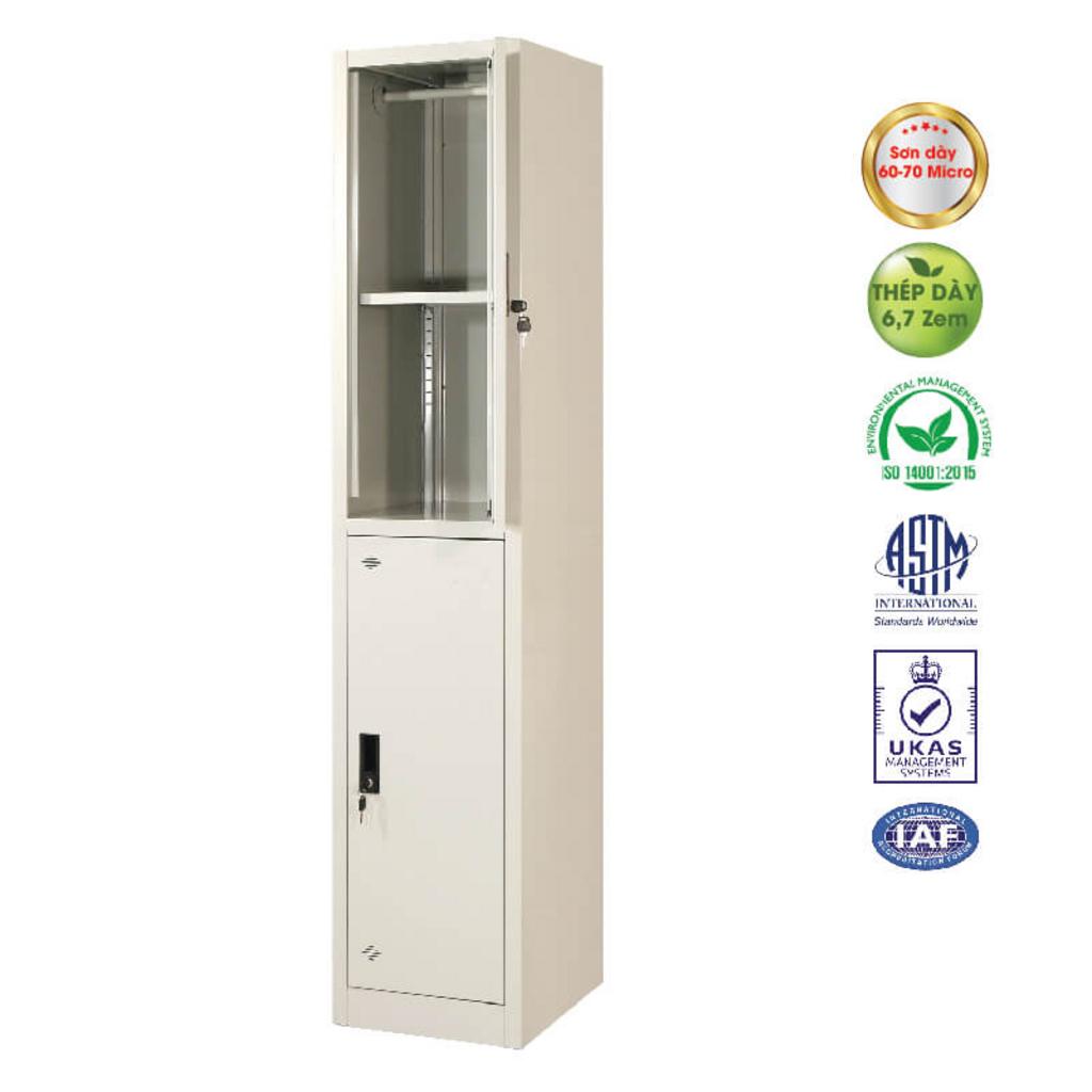 Sơn tĩnh điện màu ghi xám giữ màu bền đẹp, tăng thẩm mỹ cho tủ locker.