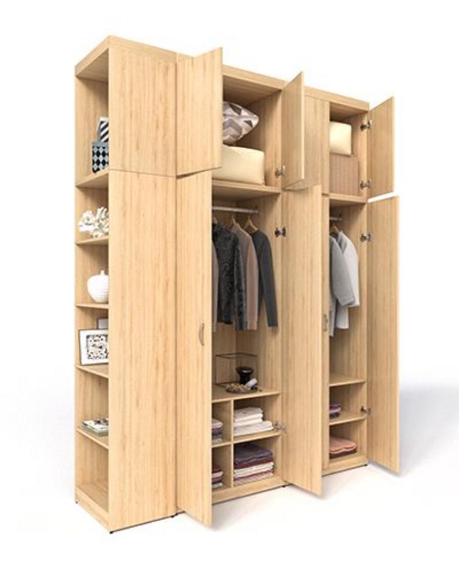 Thiết kế khoa học kết hợp khu vực để đồ tiện lợi và kệ trang trí nổi bật.