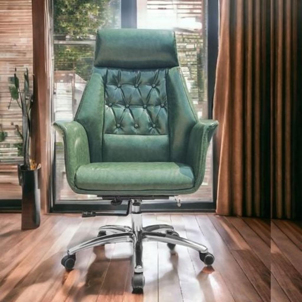 Ghế văn phòng DP 987A với thiết kế lưng cao và gối tựa đầu nối liền hỗ trợ cột sống hiệu quả.