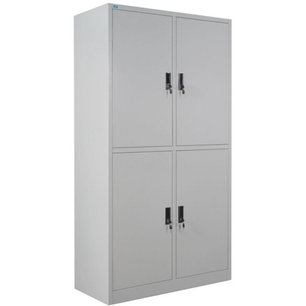 Ảnh tủ sắt TS04 với thiết kế tối giản, chắc chắn, màu ghi sáng hiện đại.