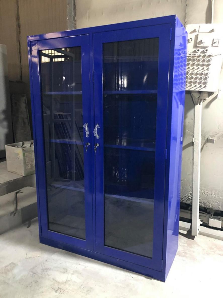 Tủ hồ sơ màu xanh 2 cánh mở kính 2CMKX915