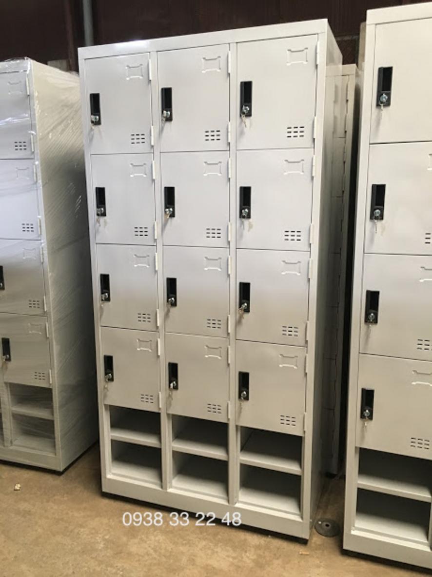 Tủ locker 12 ngăn 3 khoang ghép kệ 12C3K-GK6N-TYC