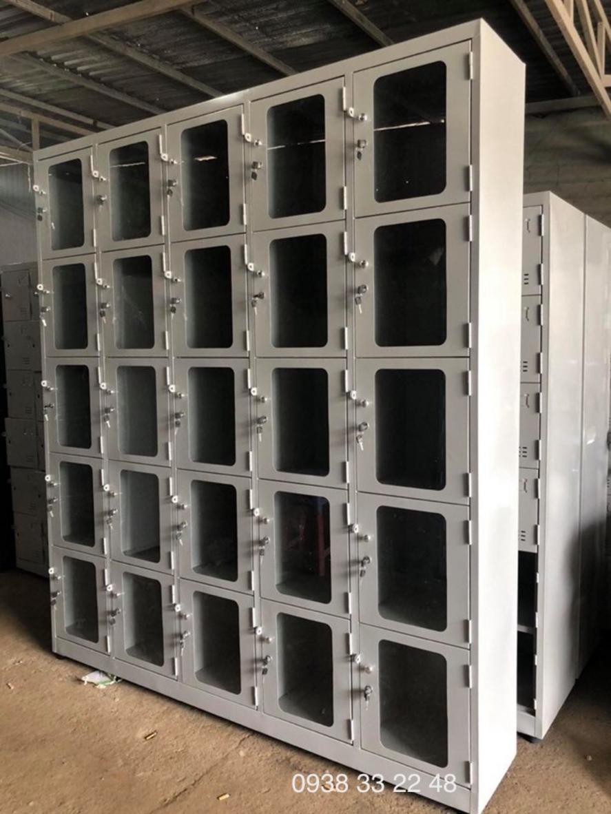 Tủ locker 25 ngăn 5 khoang cánh kính 25C5K-CK