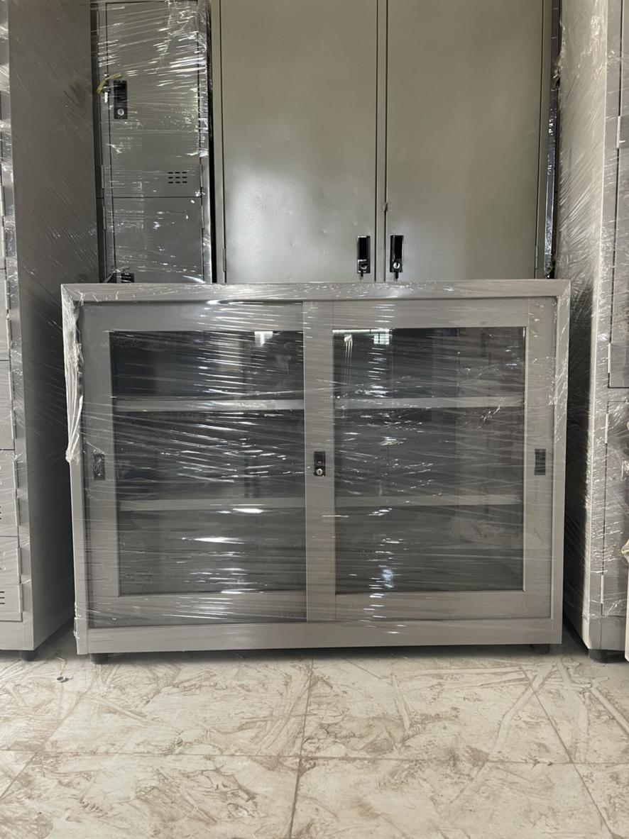 Tủ sắt đựng hồ sơ văn phòng 2 cửa lùa kính 2C3N-CLK
