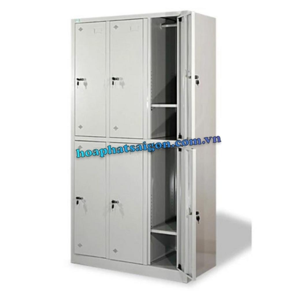 6 khoang riêng biệt với khóa locker tròn bảo vệ tài sản an toàn.