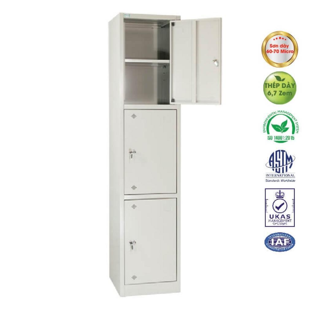 Khóa locker và tai khóa ngoài bảo mật kép, an toàn tối đa.
