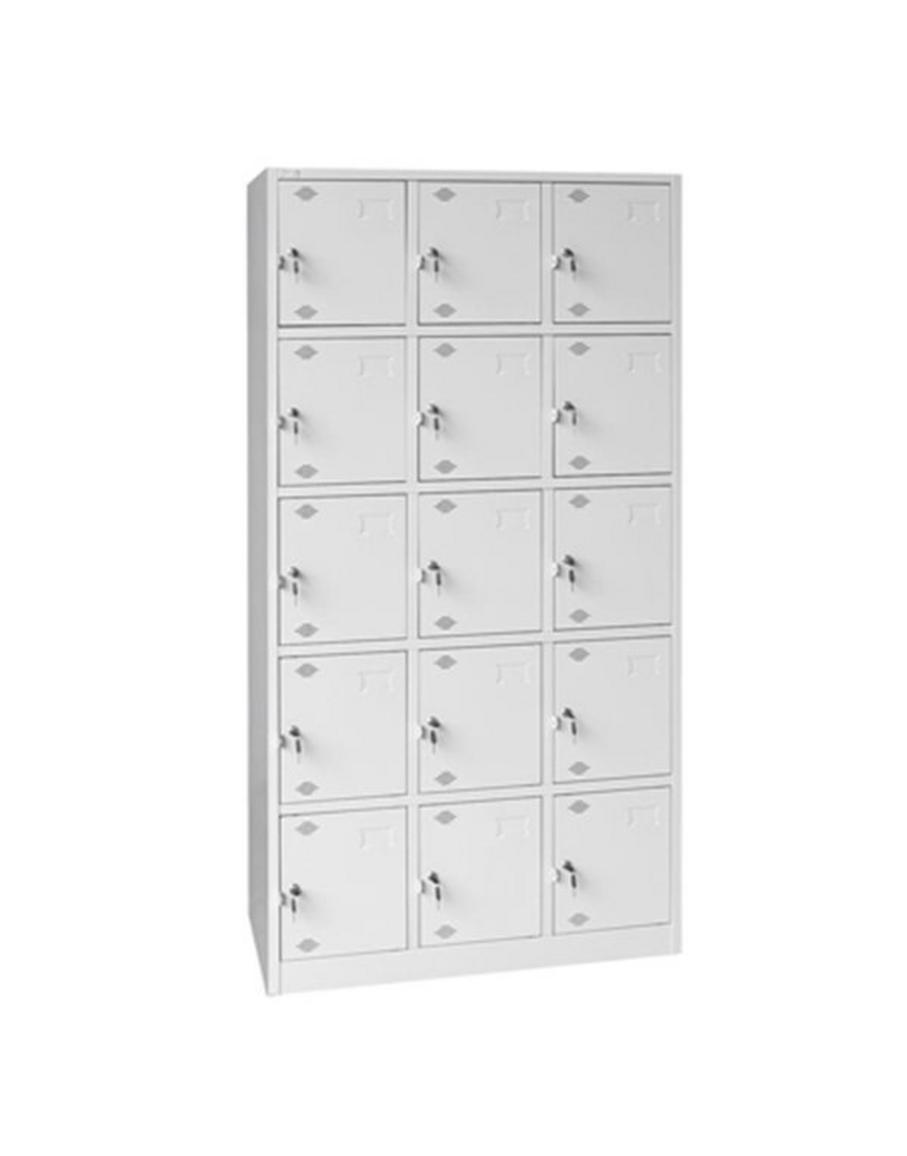 Tủ sắt TS15B với thiết kế chắc chắn, 15 khoang khóa riêng biệt, phù hợp cho văn phòng và gia đình.