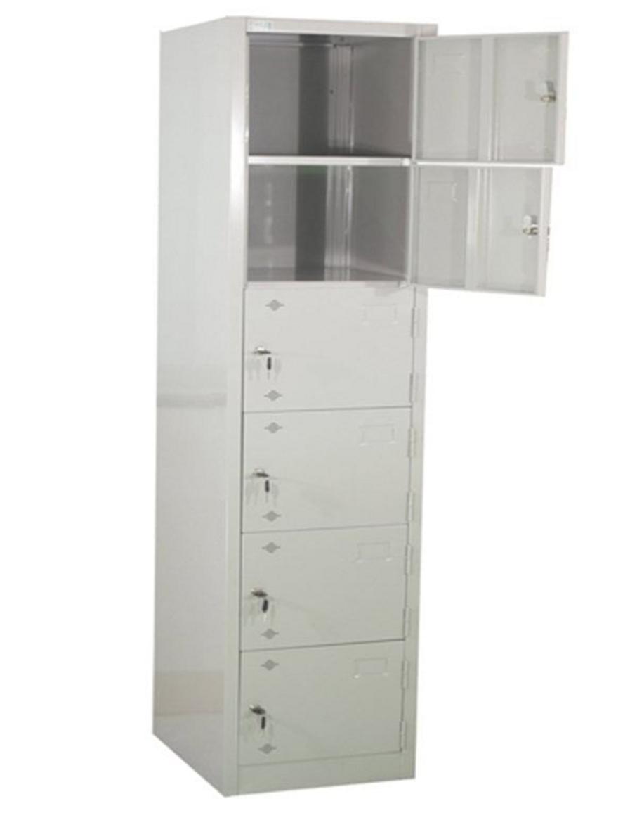 Hình ảnh chi tiết 12 khoang khóa locker riêng biệt của Tủ sắt TS16+1.