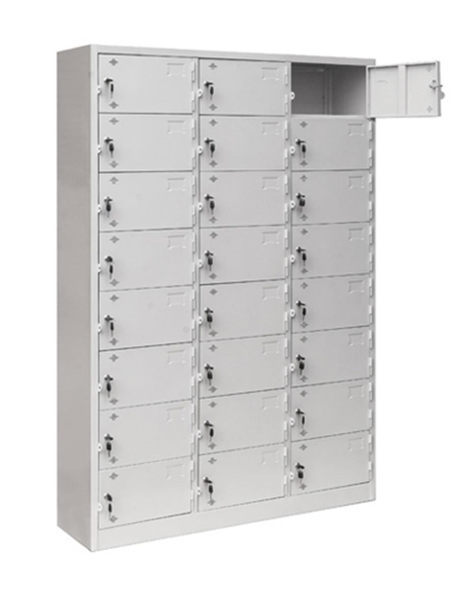Tủ sắt TS24 với 24 khoang khóa riêng biệt, mỗi khoang đảm bảo an toàn và dễ sử dụng.