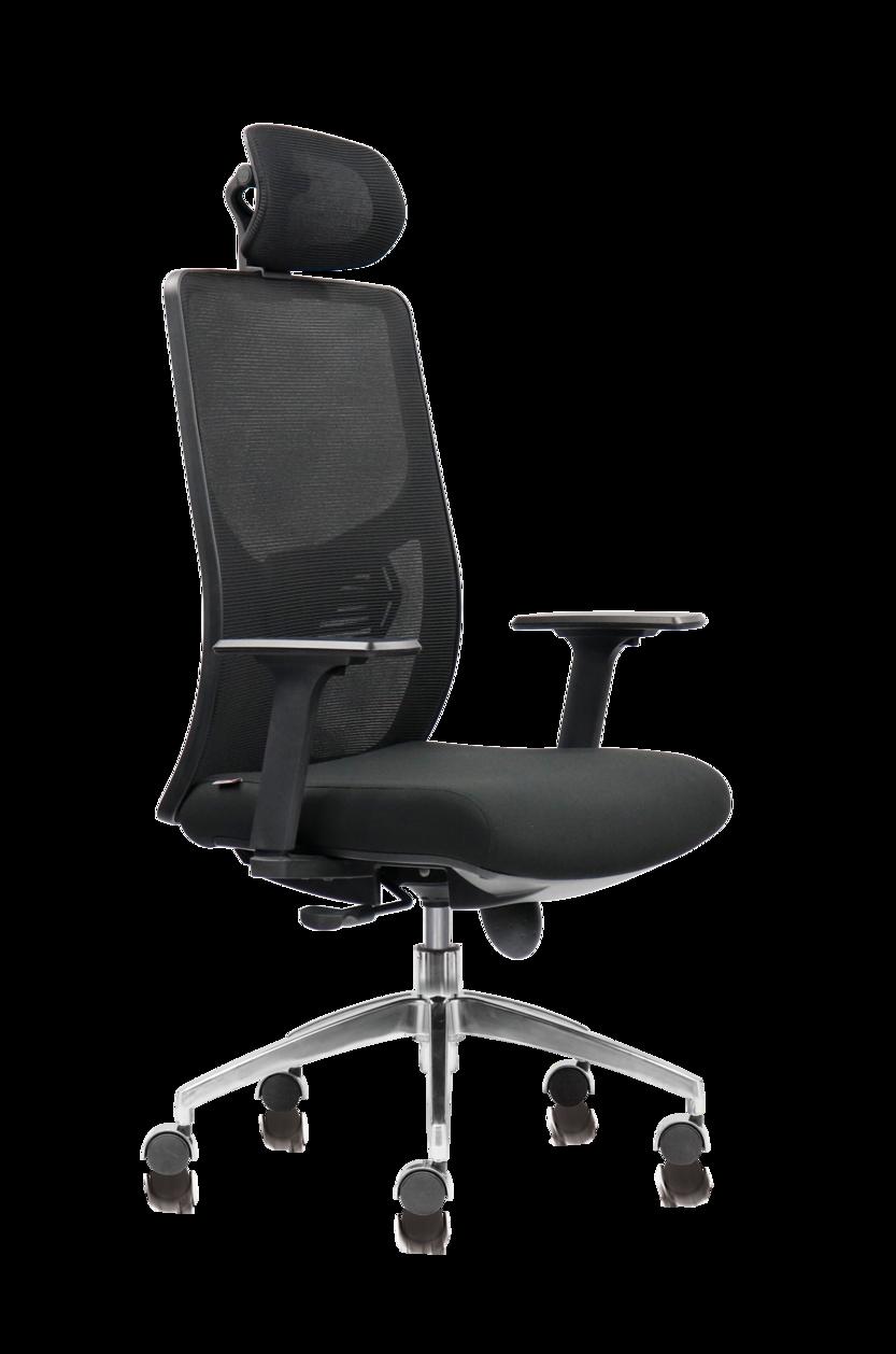 Tựa đầu có thể điều chỉnh chiều cao — giảm áp lực vùng cổ khi nhìn màn hình.