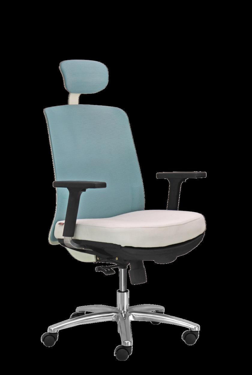 Tựa lưng lưới giúp giữ cột sống đúng tư thế và thoáng khí.