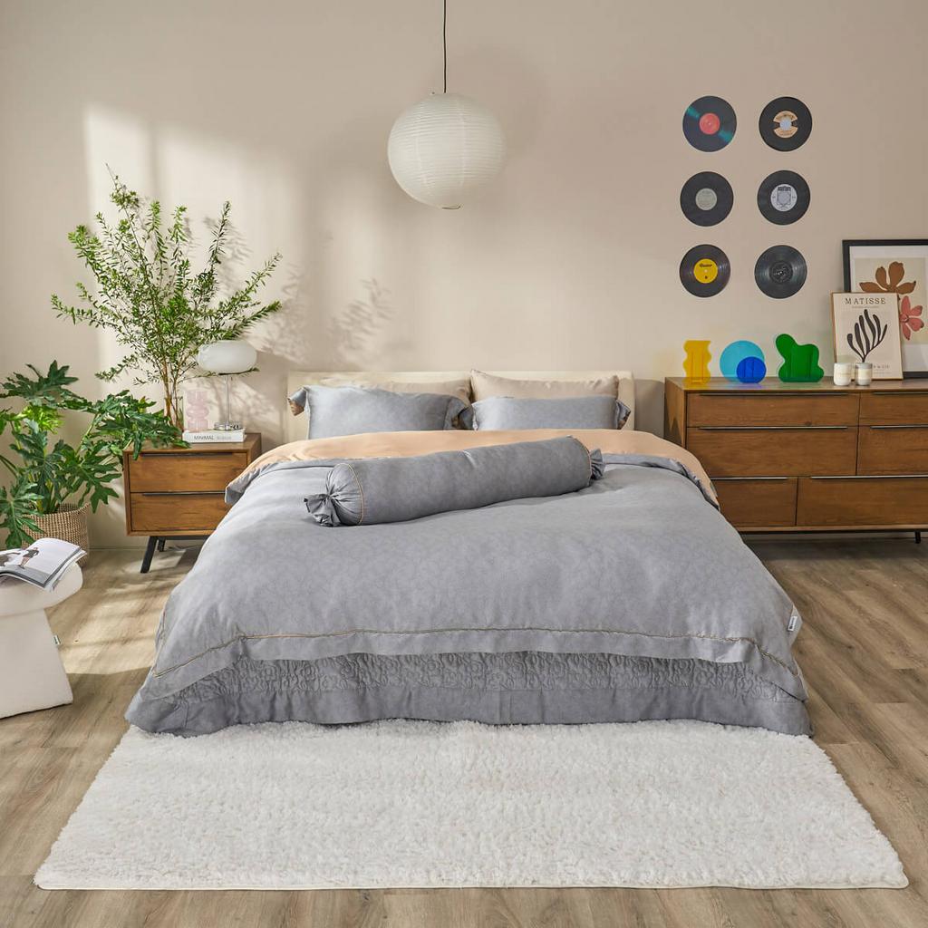 Bộ chăn ga phủ chần Lụa Tencel cao cấp Amando Élan 5 chi tiết TC003