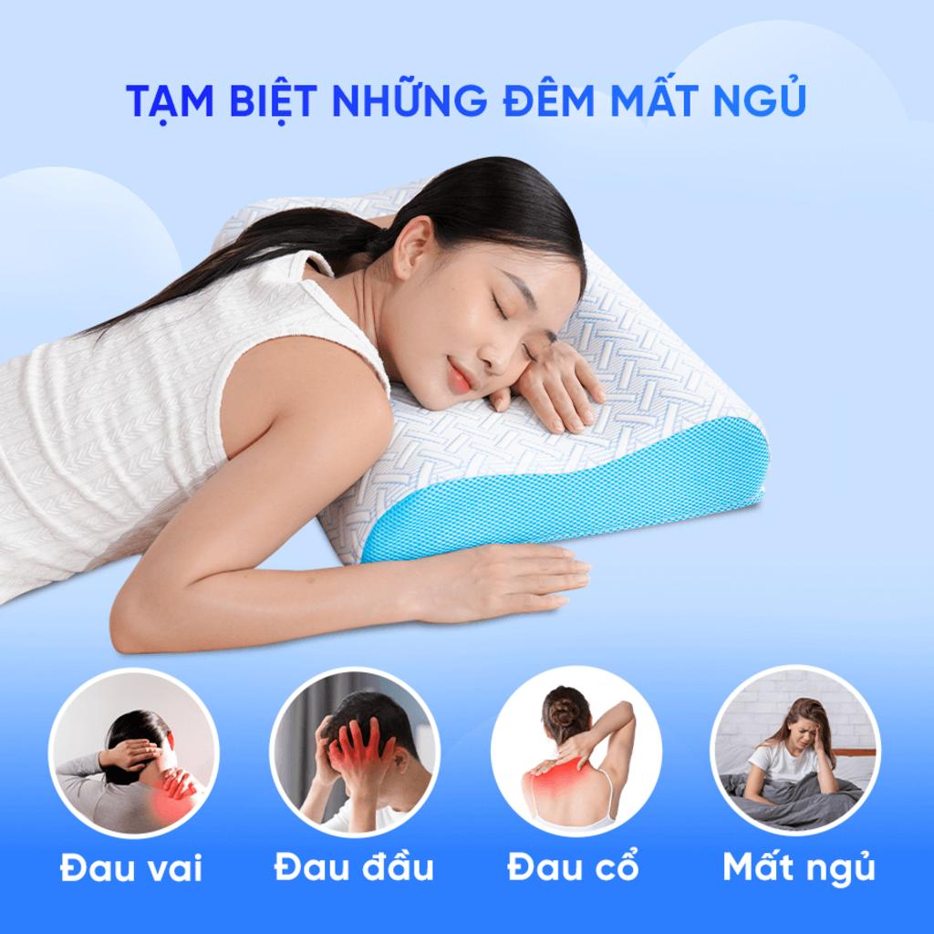 Vải làm mát giúp bề mặt gối luôn thoáng và khô ráo.