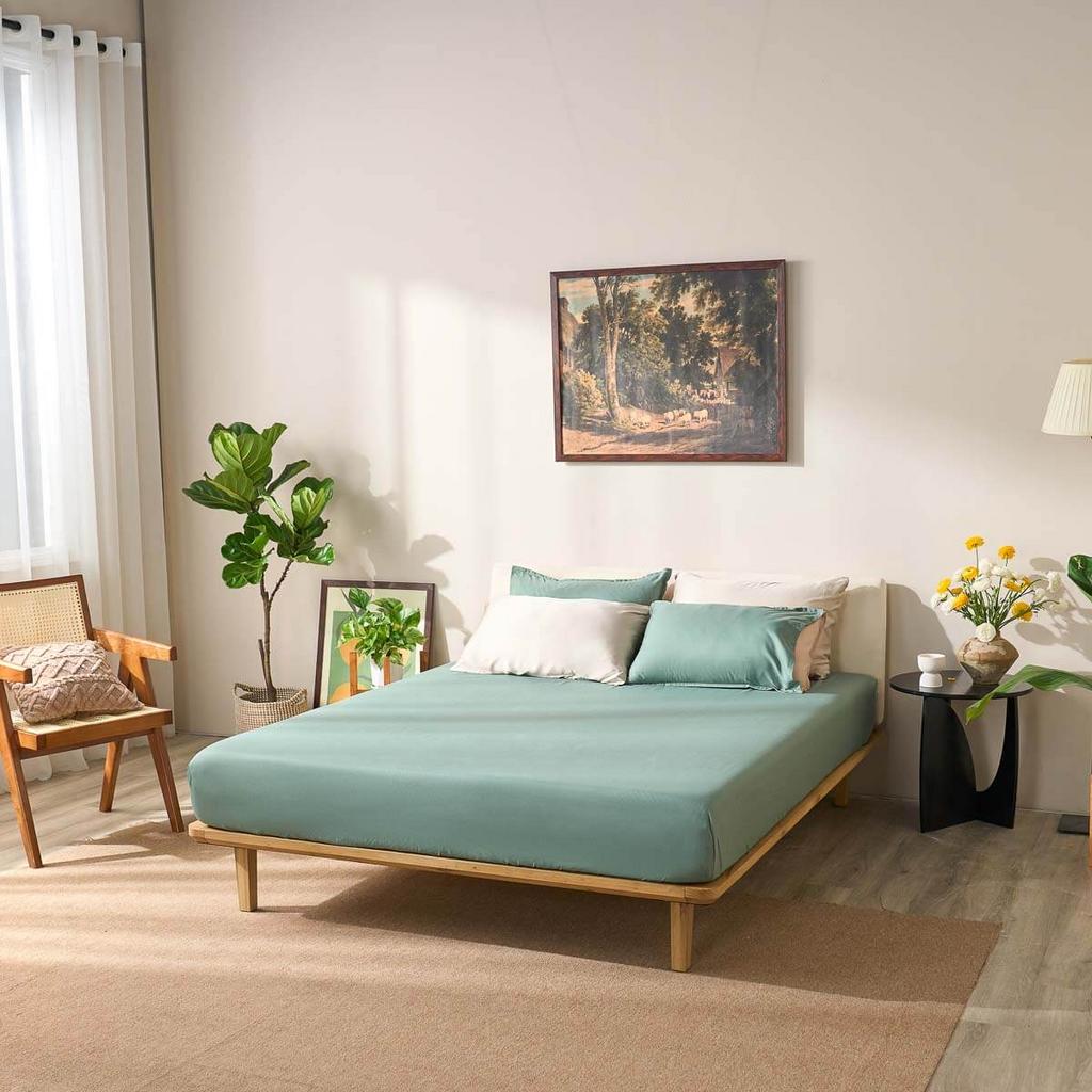 Hình minh họa: ga sau khi giặt giữ form, khô nhanh và ít nhăn.