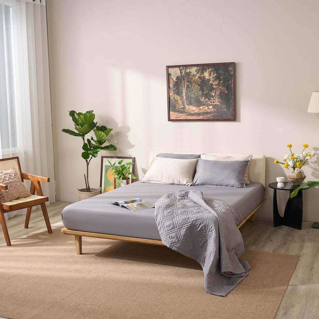 Hình minh họa: ga sau khi giặt giữ form, khô nhanh và ít nhăn.