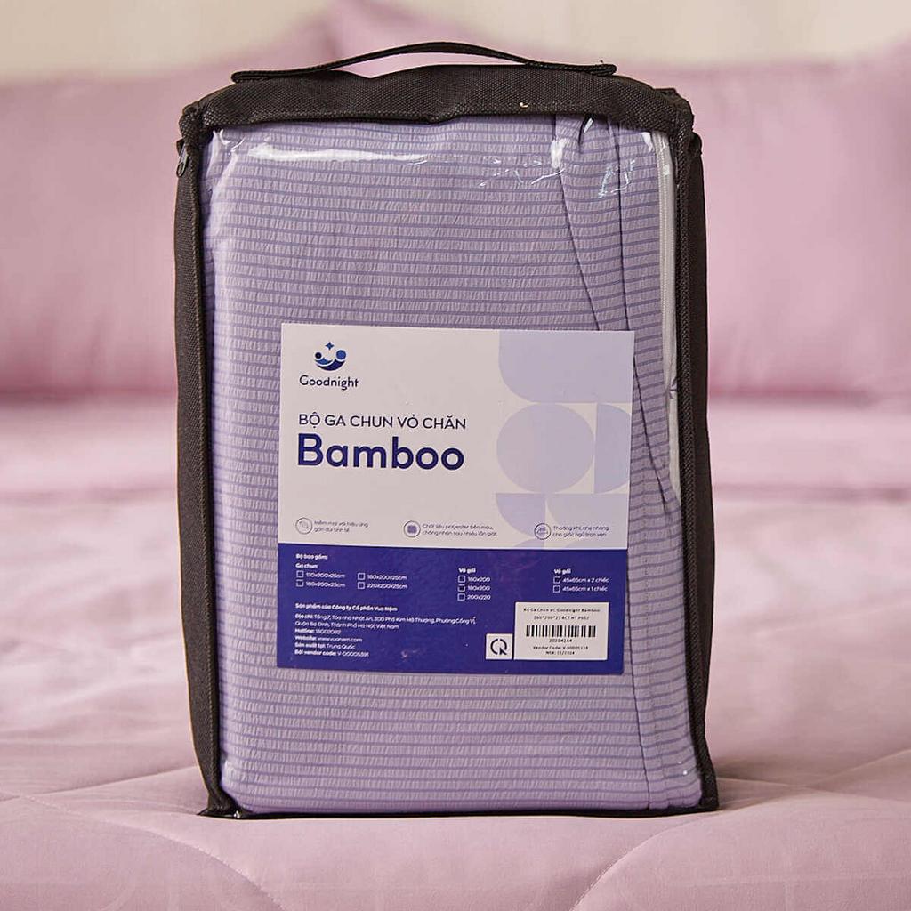 Macro vải tre Goodnight Bamboo: sợi mảnh, mềm mại và thoáng khí.