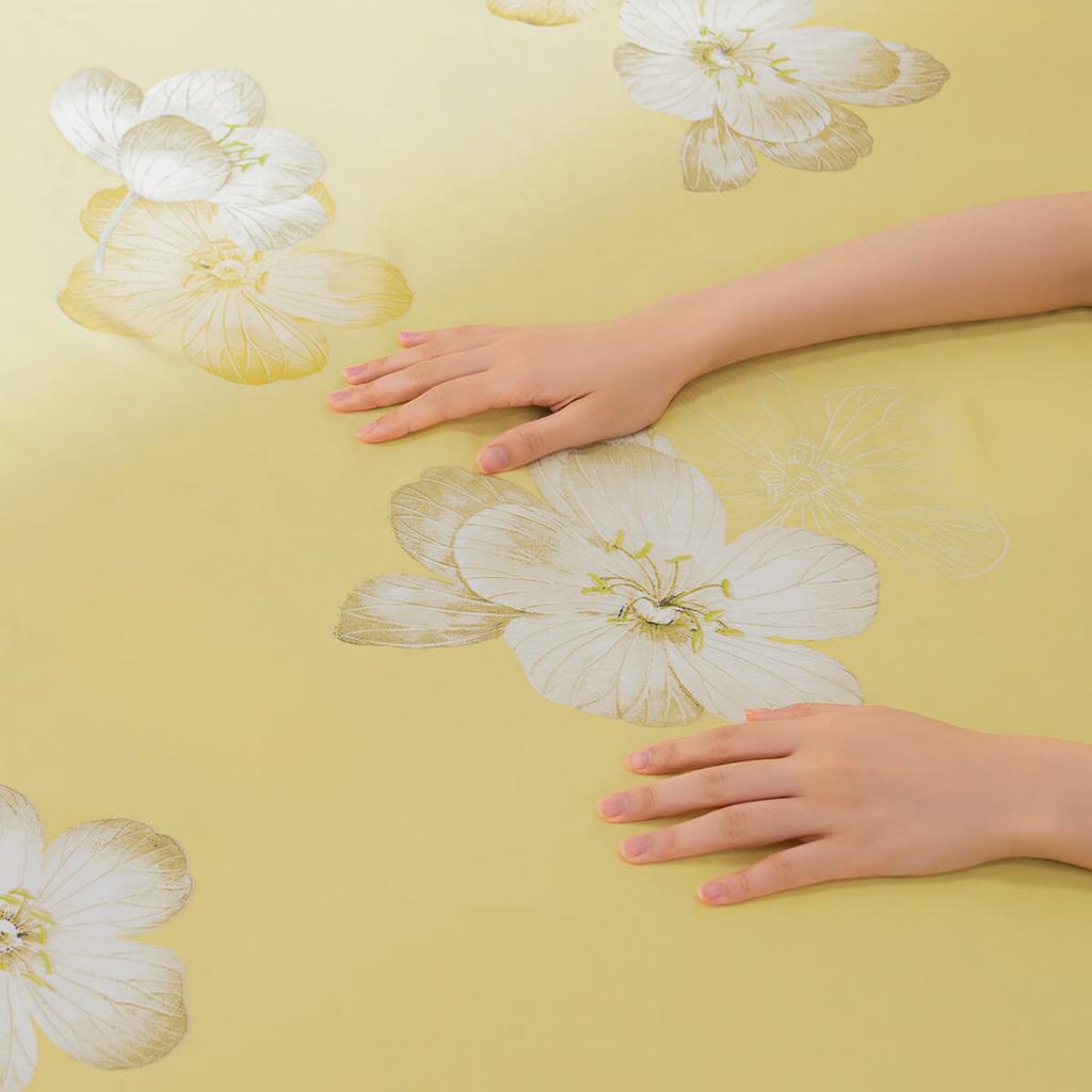 Bộ 4 chi tiết: ga chun + 2 vỏ gối nằm + 1 vỏ gối ôm.