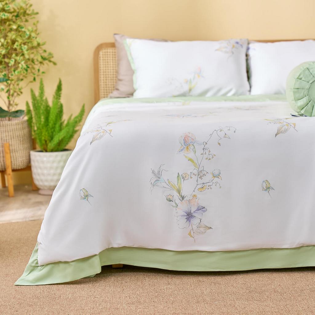 Cận cảnh sợi Lyocell, thể hiện mật độ dệt dày mịn và độ rủ tự nhiên.