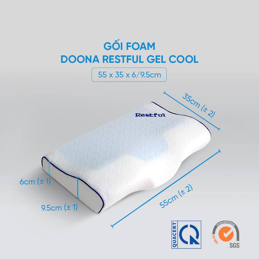 Memory Foam 100% Polyurethane - ôm sát, giảm áp lực cổ.