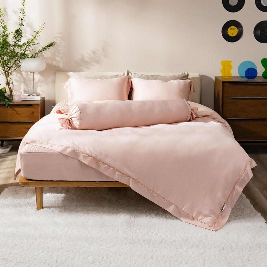 Bộ chăn ga chun chần Lụa Tencel cao cấp Amando Élan 5 chi tiết TC002