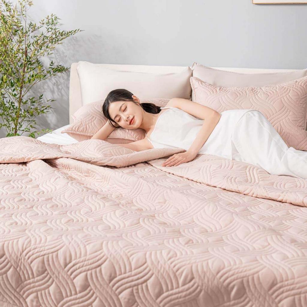 Bộ chăn chần Microfiber Amando Luna: mềm mại, kháng khuẩn, phù hợp cho cả gia đình.