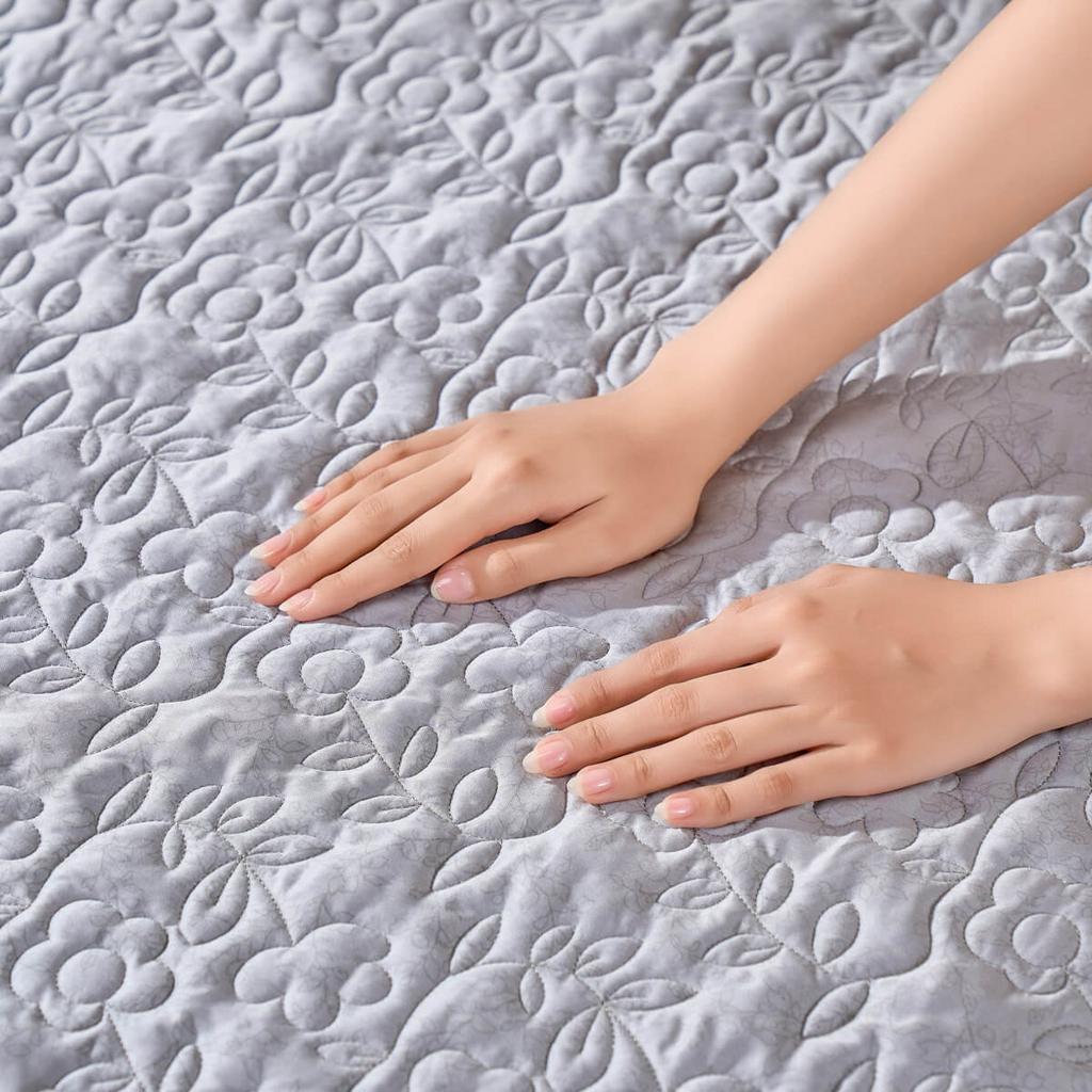 Bộ chăn ga Amando Élan TC003 trải trên giường — tôn màu, thể hiện kết cấu Tencel mượt mà.