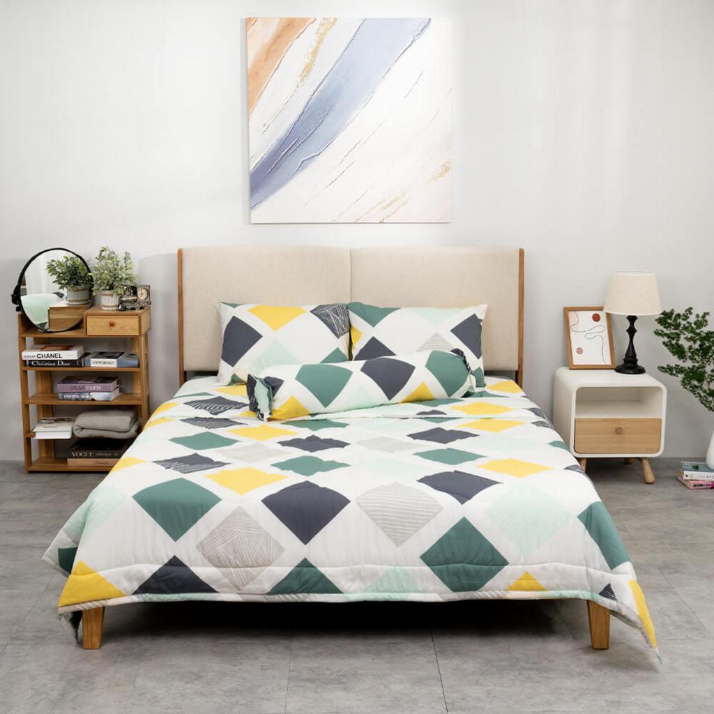 Bộ Ga chun chăn chần AMD Silky 25 màu M30 — mát mẻ, ôm sát và tông màu trung tính nâng tầm phòng ngủ.