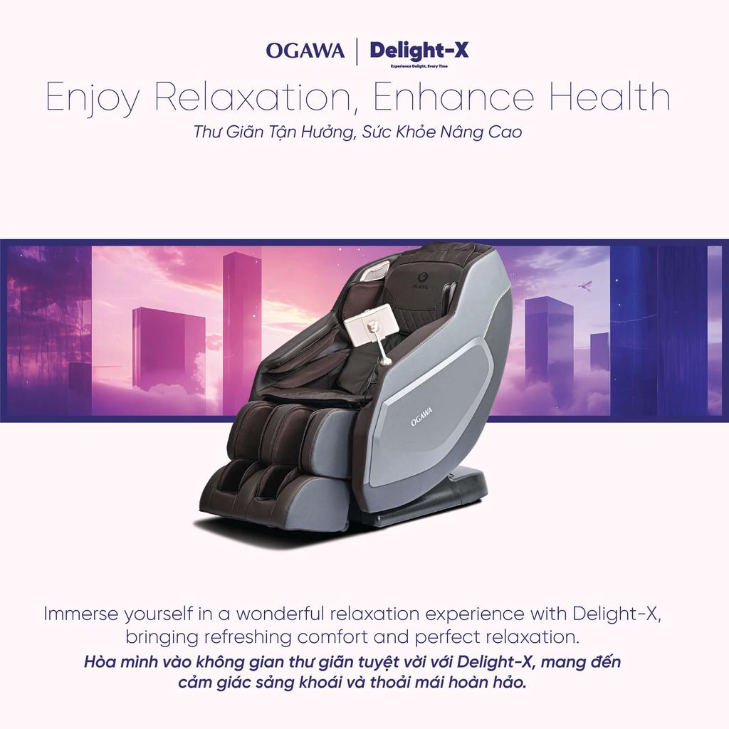 Ghế massage Delight‑X Ogawa OGVN‑5574 — thư giãn chuẩn spa ngay tại nhà.