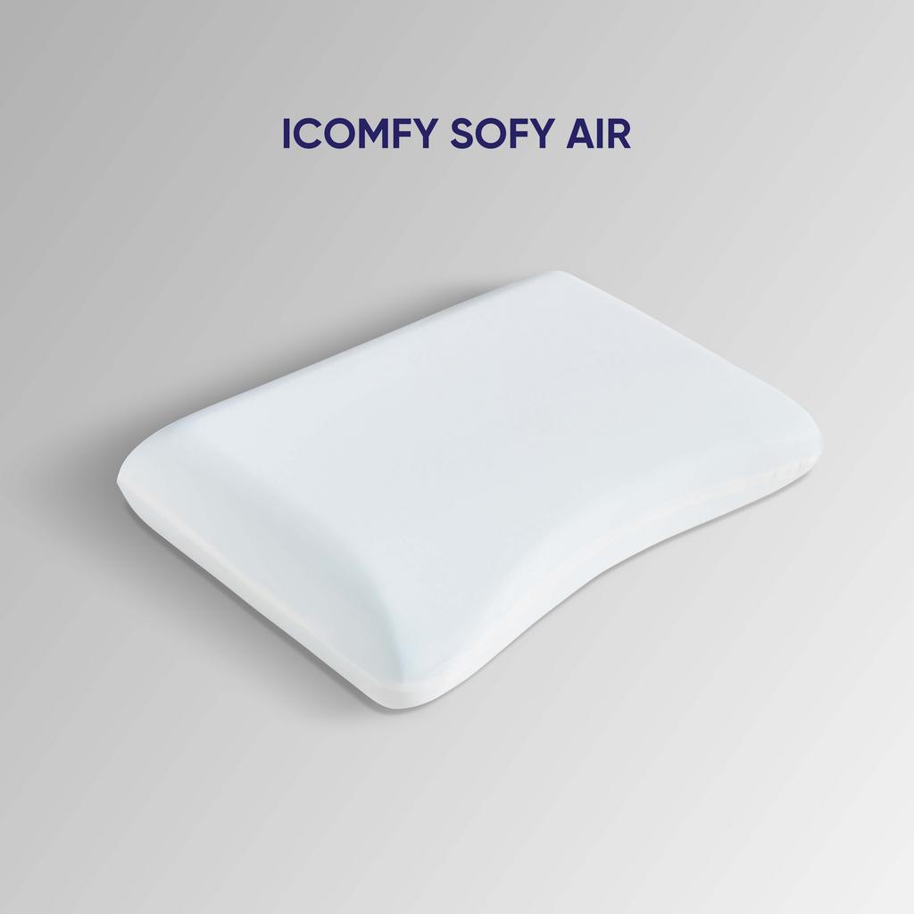 Gối iComfy Sofy Air — Aero Memory Foam độc quyền, thiết kế công thái học cho giấc ngủ mát và không đau cổ.