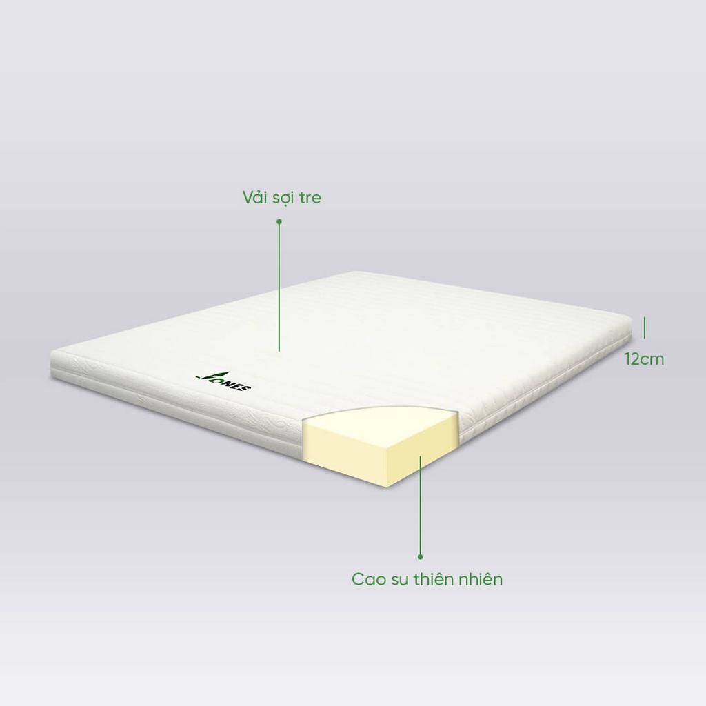 Nệm cao su Gummi 7zones 12cm — Thiết kế thoáng mát, nâng đỡ 7 vùng, phù hợp khí hậu Việt Nam.