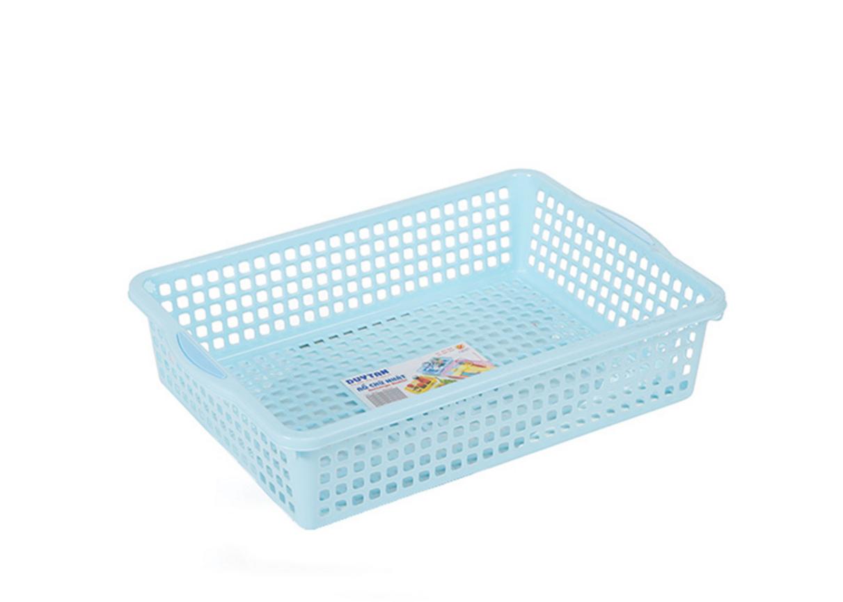 Hero shot: Rổ chữ nhật 2T6 (Duy Tân) — ứng dụng trong bếp & quầy hàng.